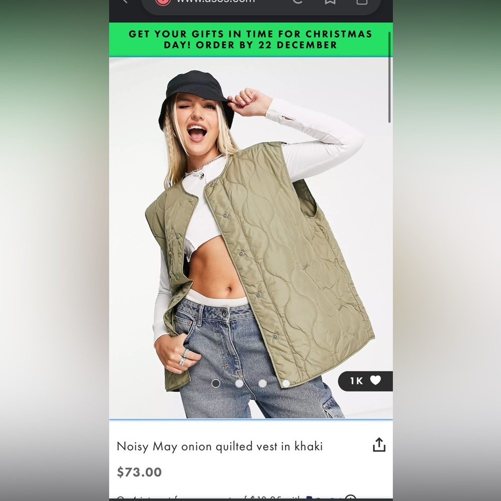Noisy May Elma Quilted Vest